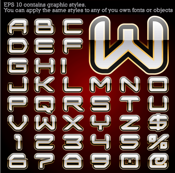 Free Alphabet Vector with Graphic Styles