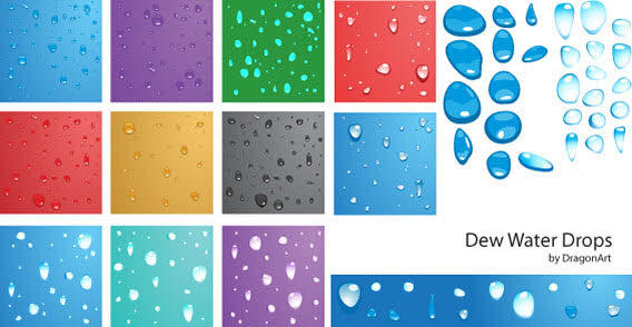 Dew Water Drops Vector
