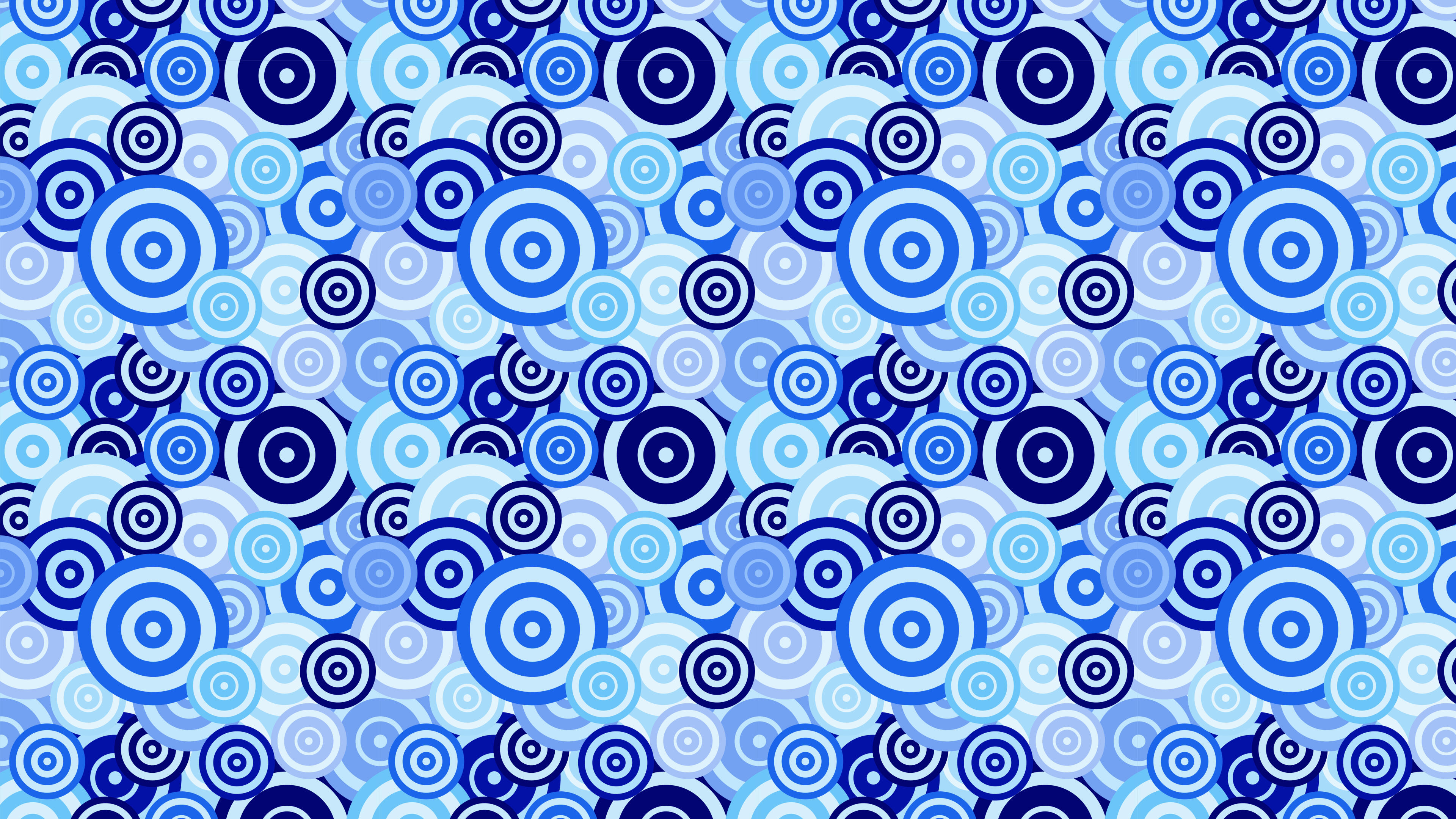 Blue Seamless Overlapping Concentric Circles Background Pattern