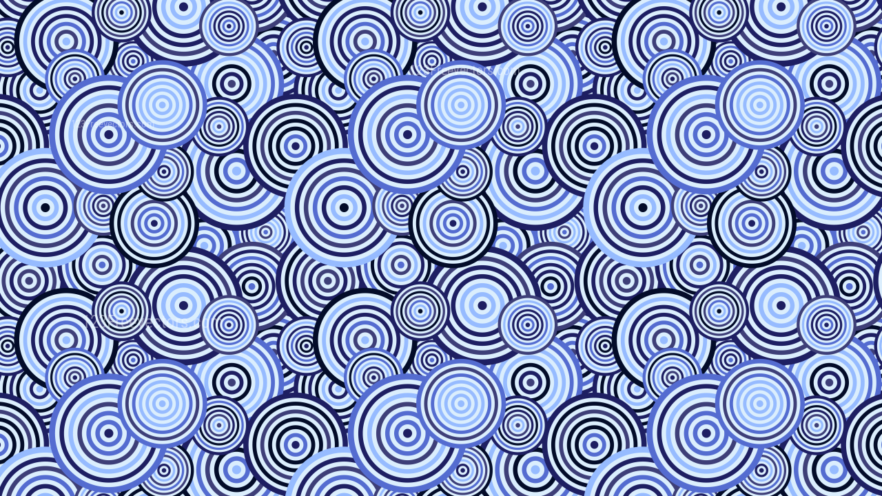 Blue Seamless Overlapping Concentric Circles Pattern Background Vector Illustration