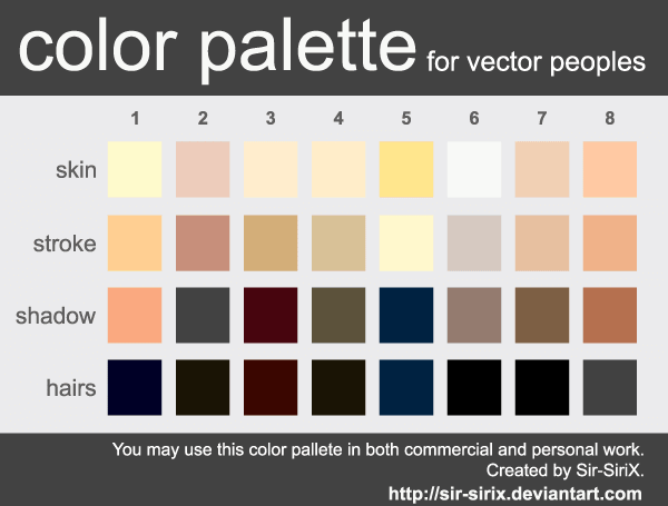 Skin Tone Color Palette Design in Vector Eps Format