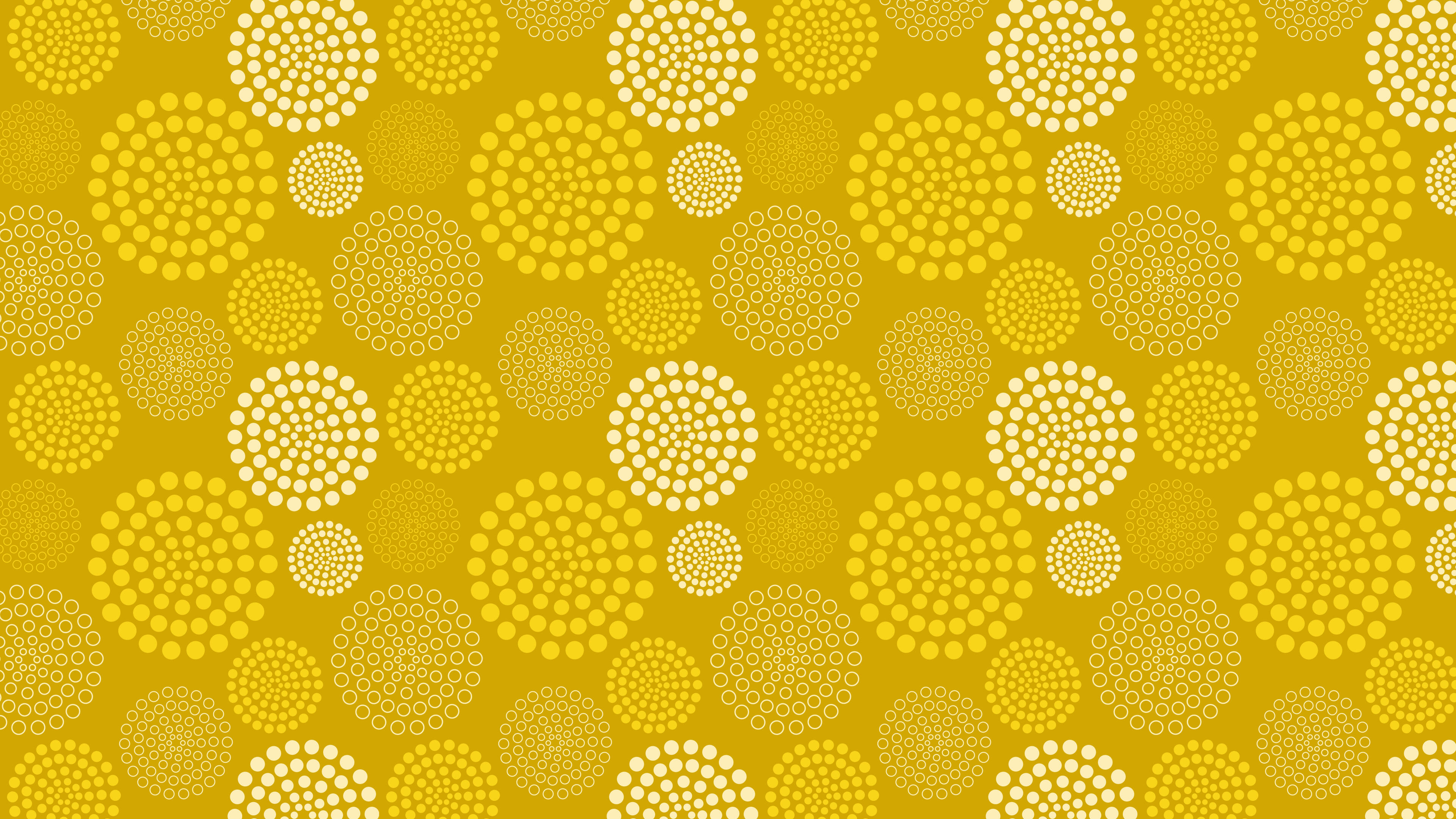 Yellow Dotted Concentric Circles Pattern Vector Graphic