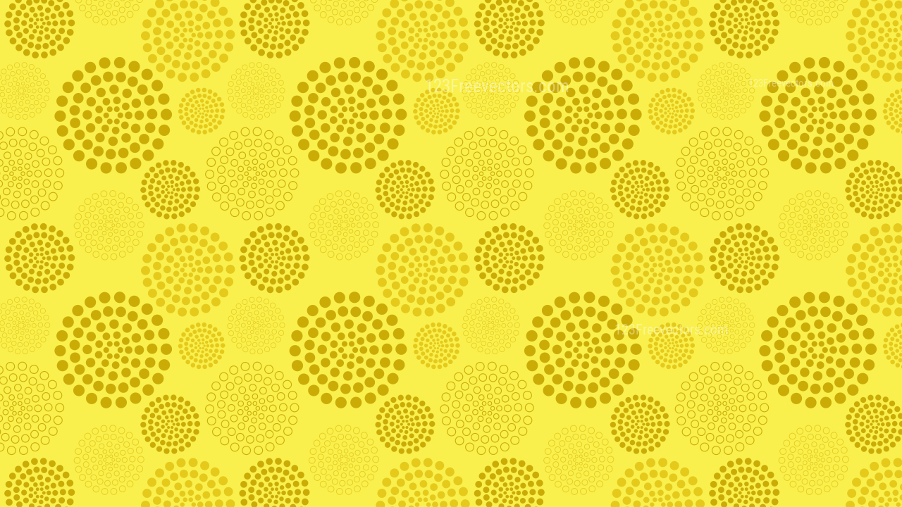 Yellow Dotted Concentric Circles Pattern Background Vector Image