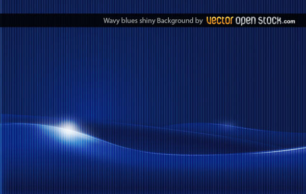Abstract Wavy Shiny Blue Background Vector Image