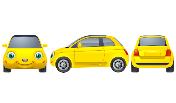 Free Yellow Car Vector Image