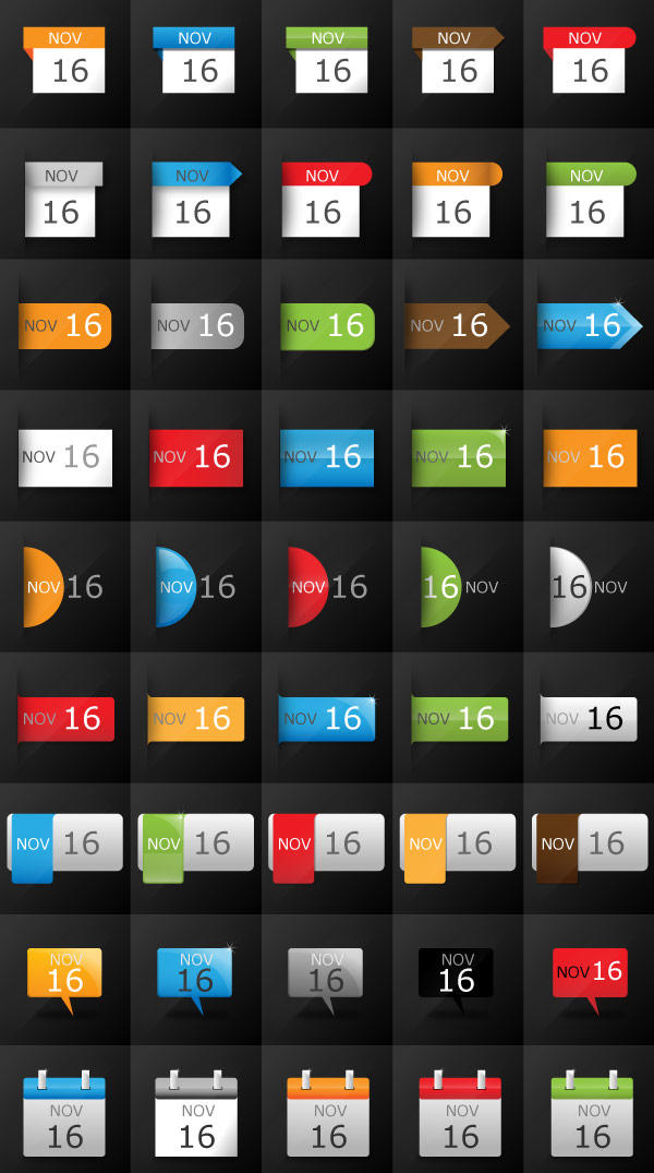 Free Date Calendar Icon Set for Blogs