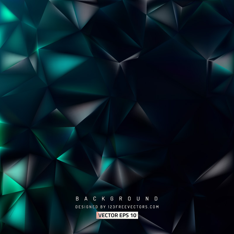 Abstract Black Turquoise Polygonal Background Design