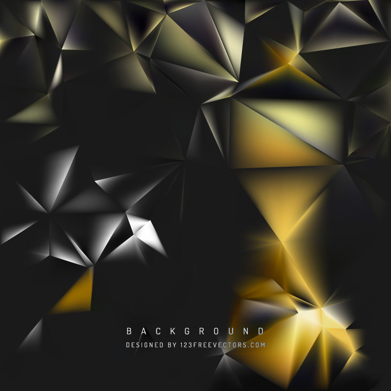 Abstract Black Yellow Polygon Background Template