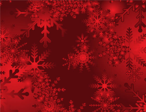 Abstract Christmas Snow on Red Background Vector
