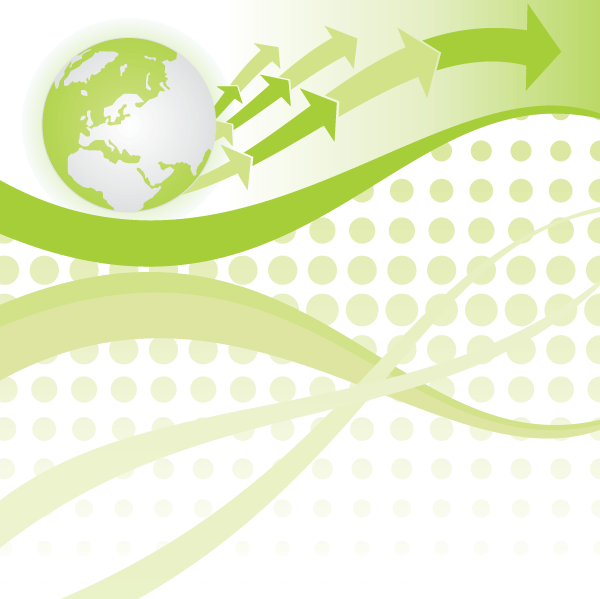Green Globe with Wave Background Vector Free Image