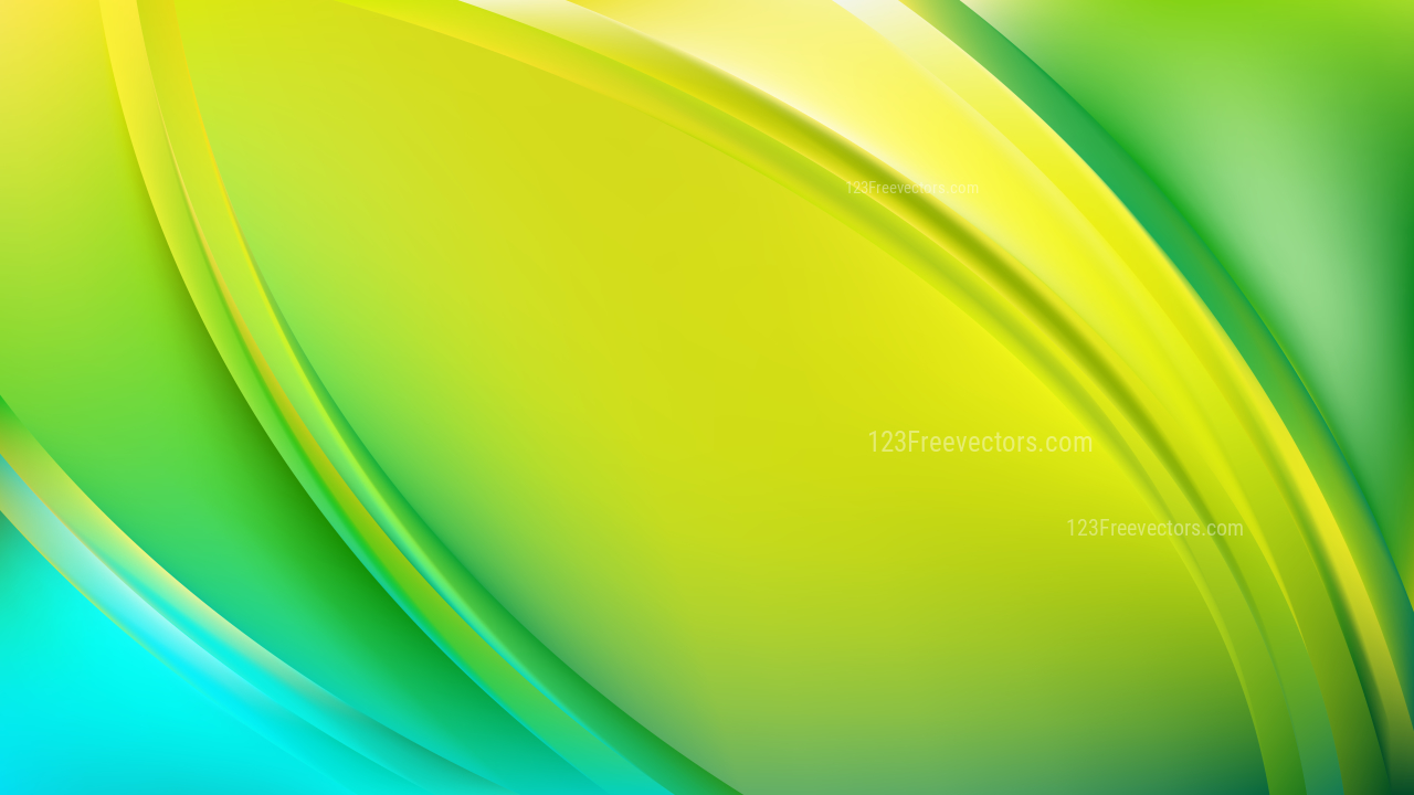 Green and Yellow Abstract Wavy Background Design