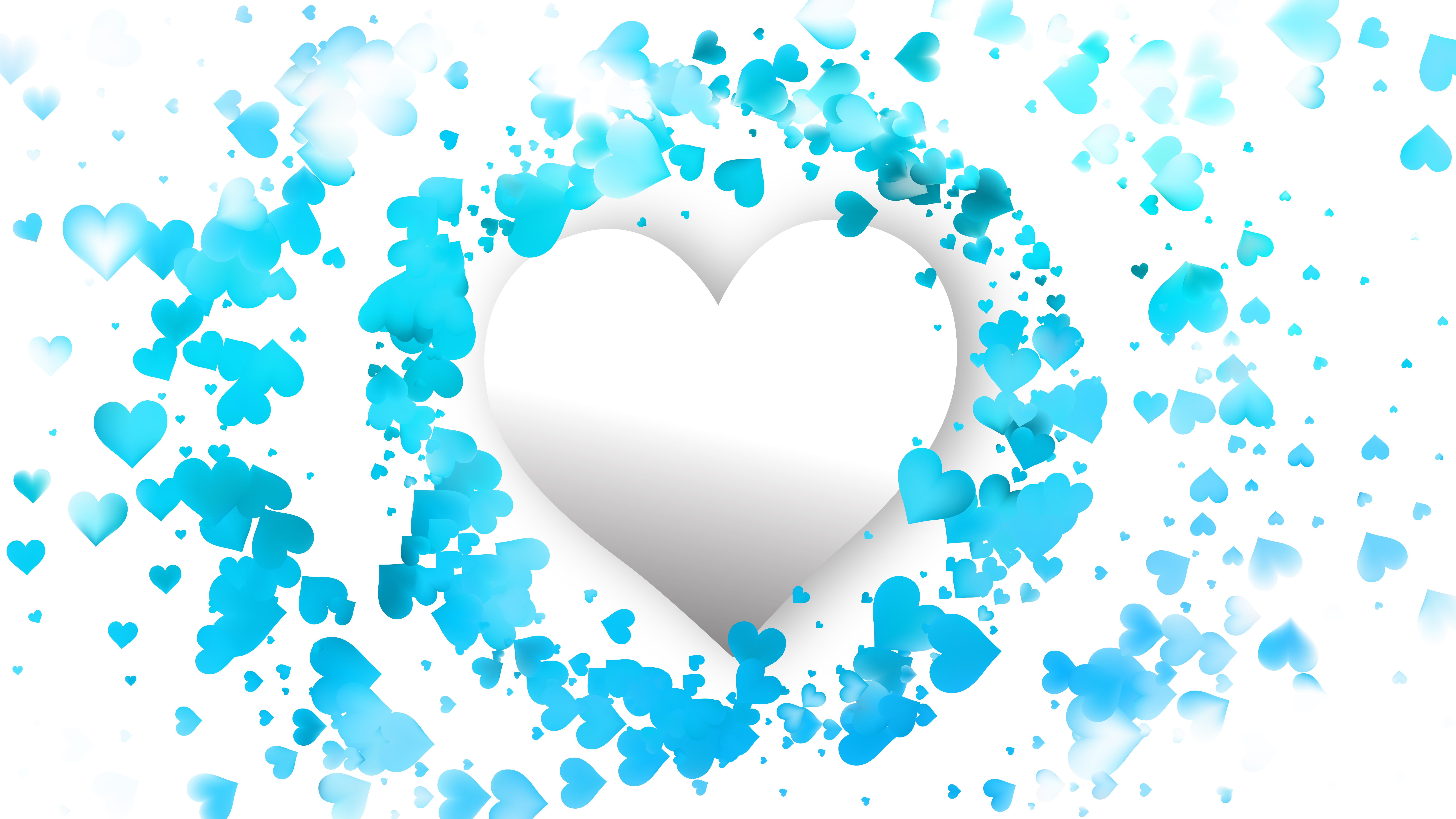 Free Blue and White Love Background