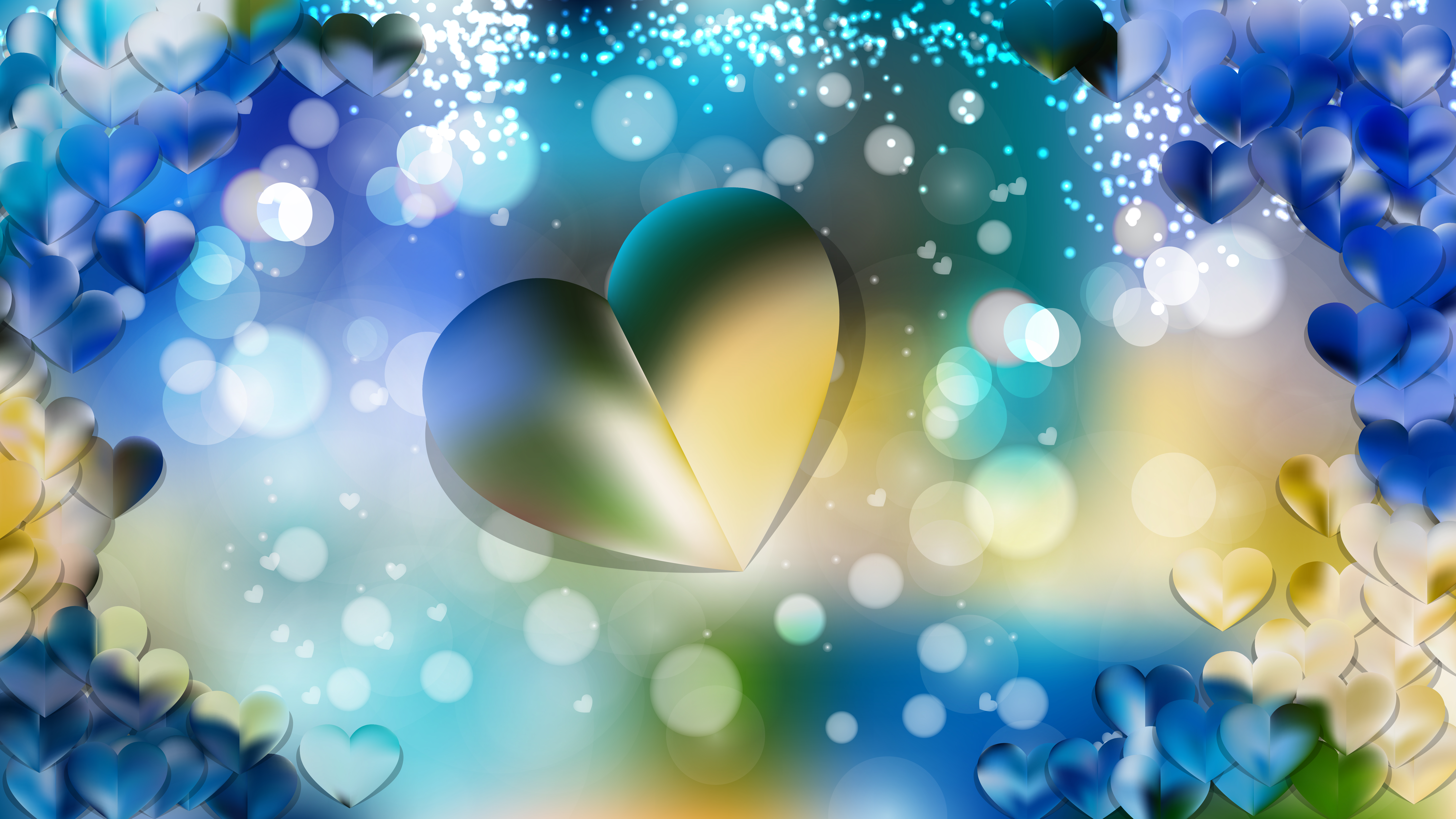 cool blue heart backgrounds