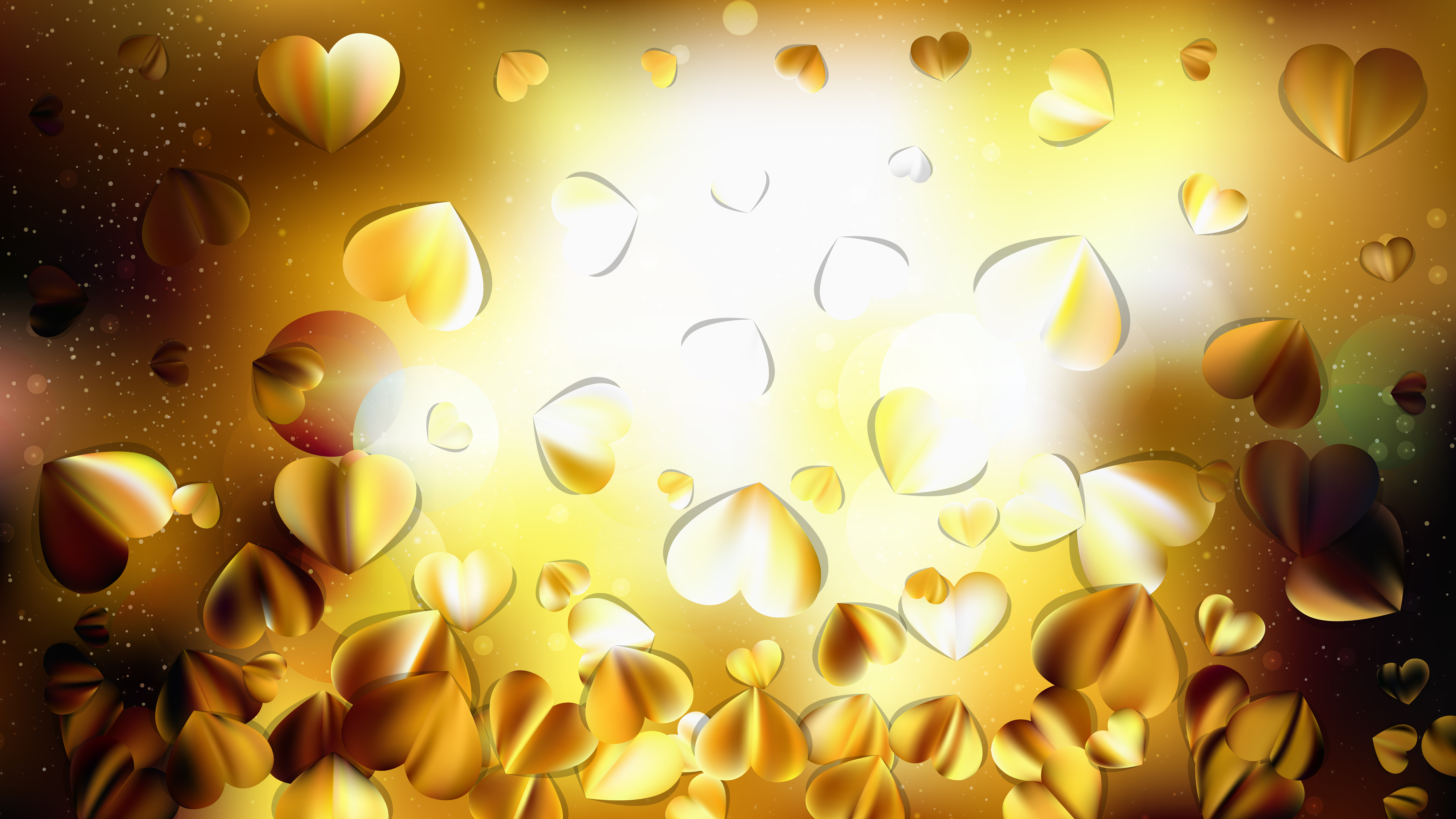 Free Gold Heart Background Vector