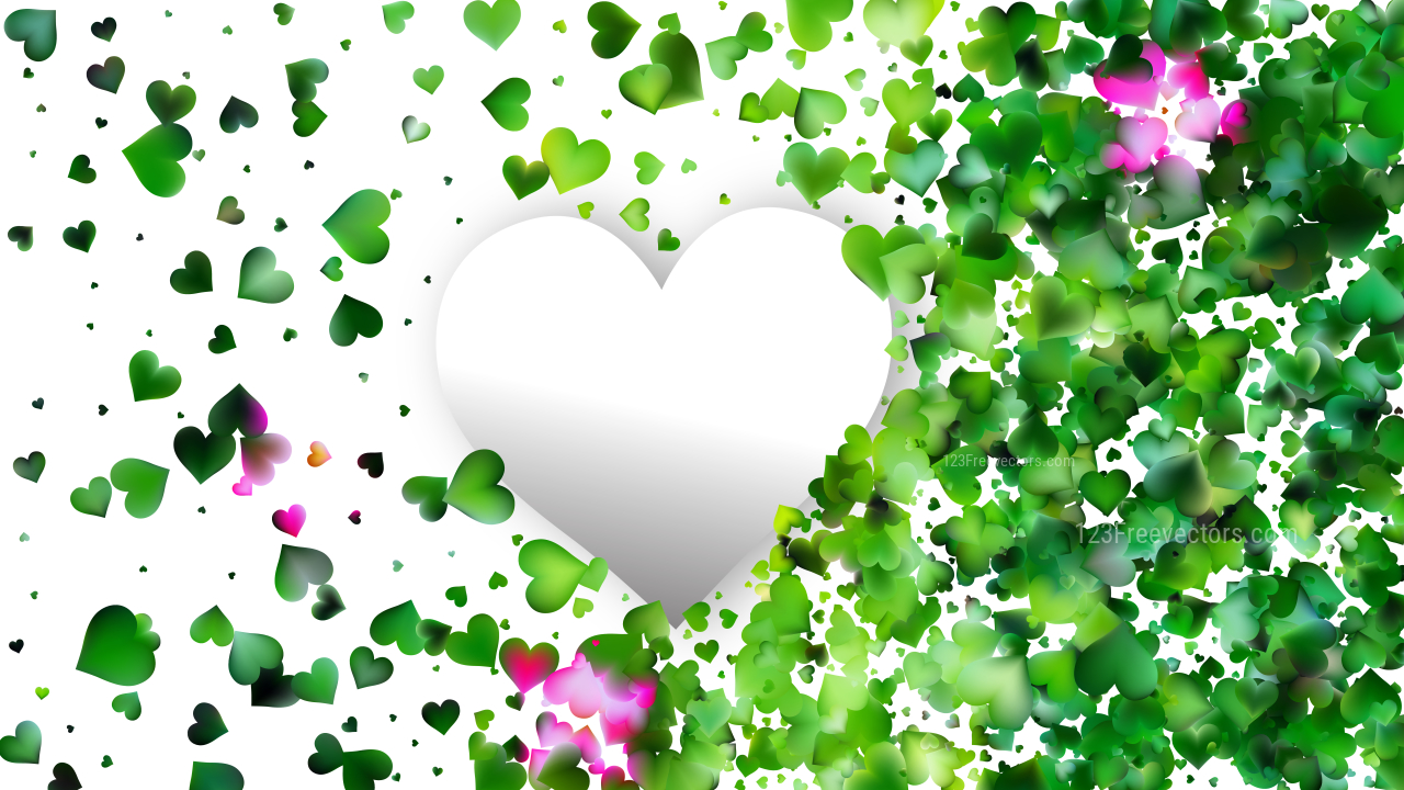 Green and White Love Background