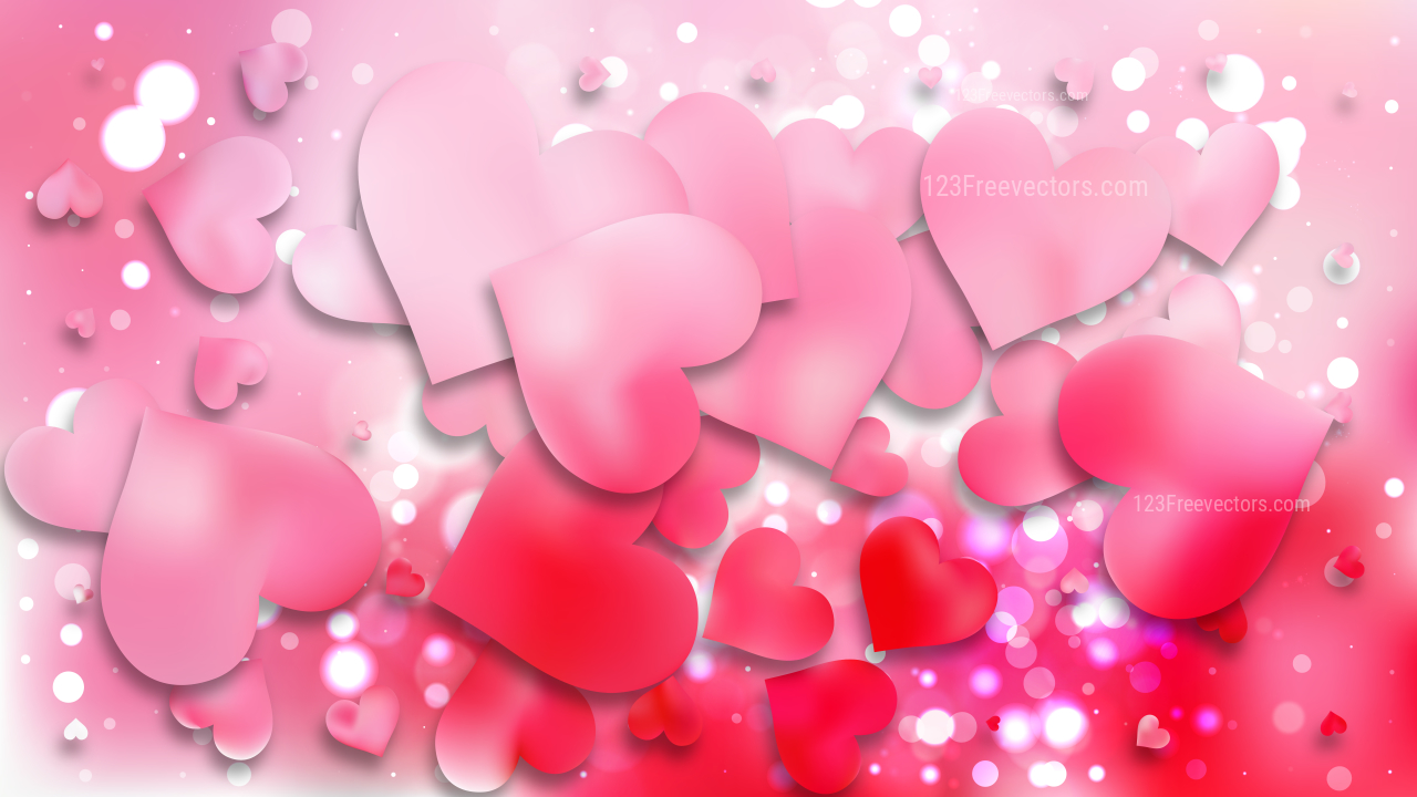 Premium Photo  Two pink hearts on a background of lights in the form of  hearts concept for love