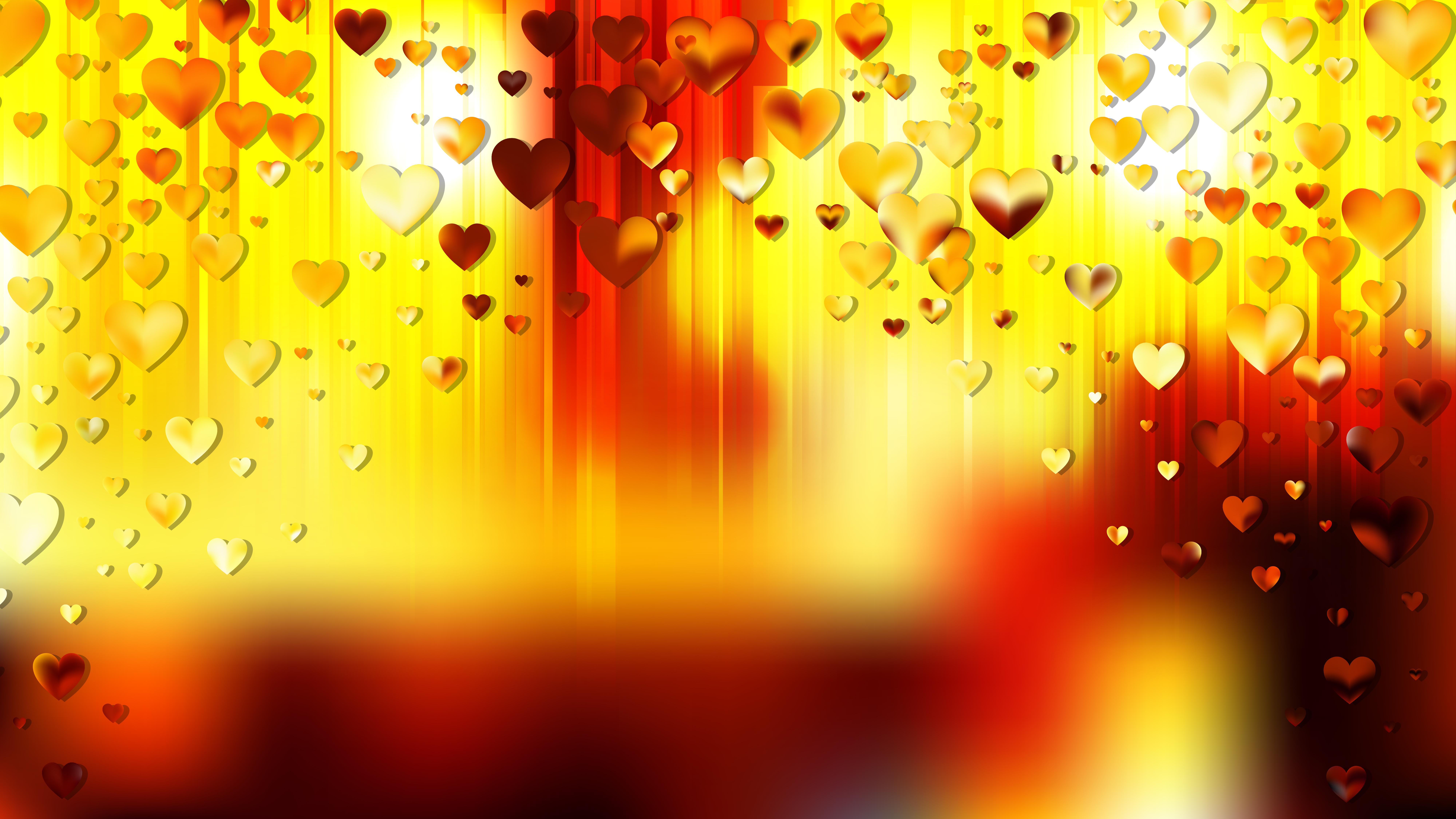 Free Orange and Black Heart Wallpaper Background Image