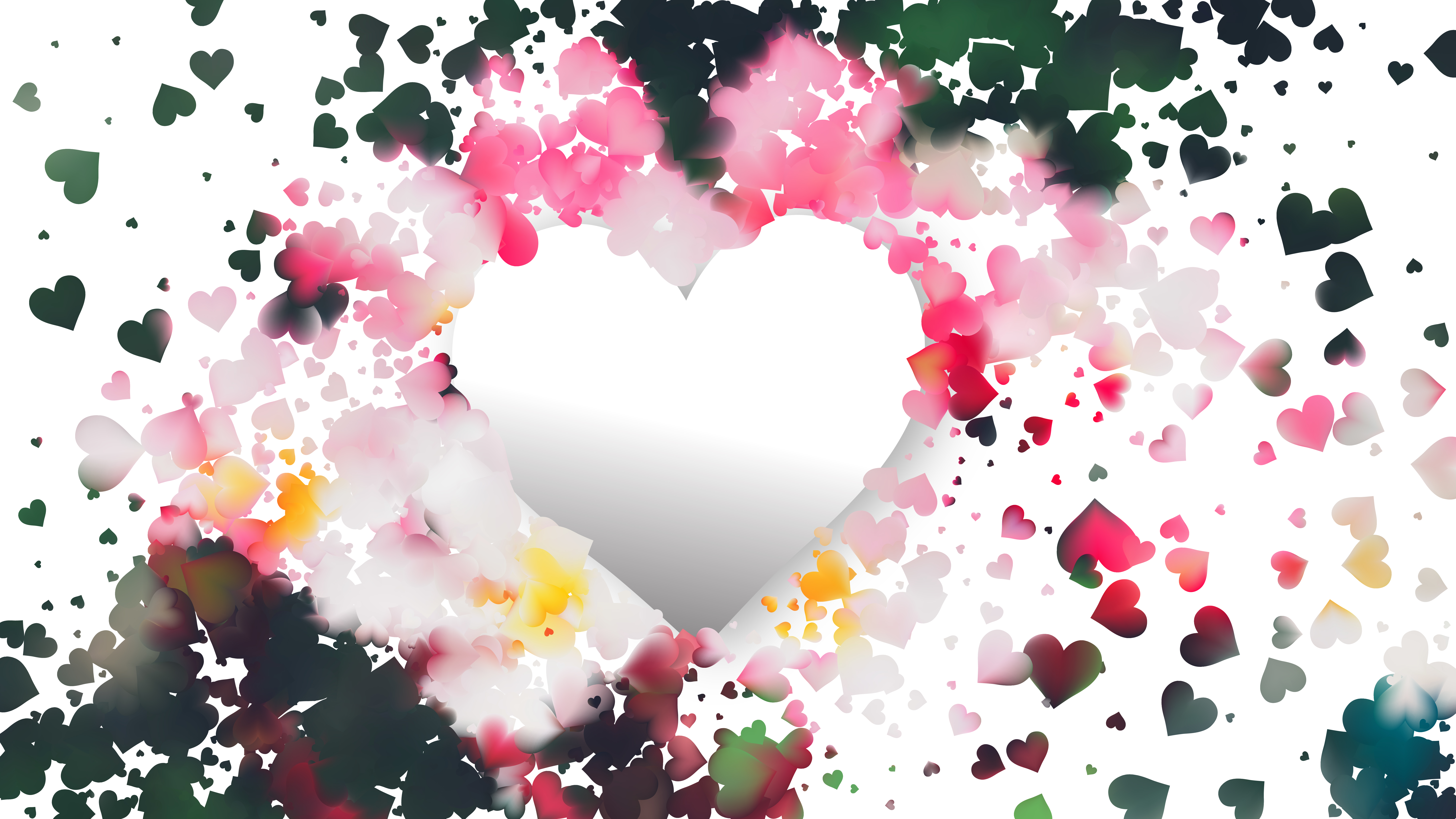 Free Pink and Green Heart Wallpaper Background Vector Art