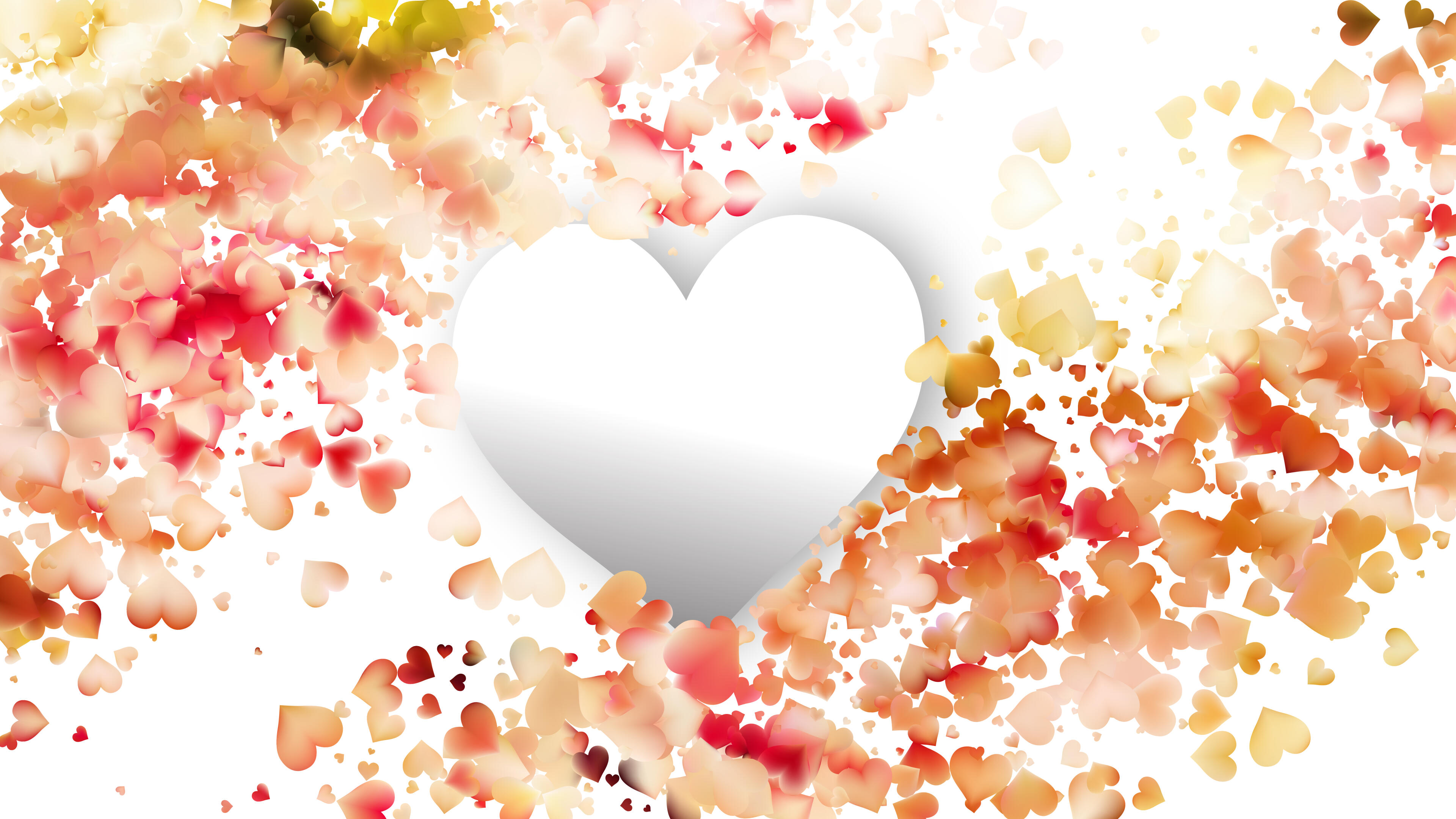 Pink and Yellow Heart Wallpaper Background