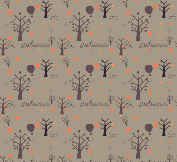 Free Autumn Tree Vector Pattern