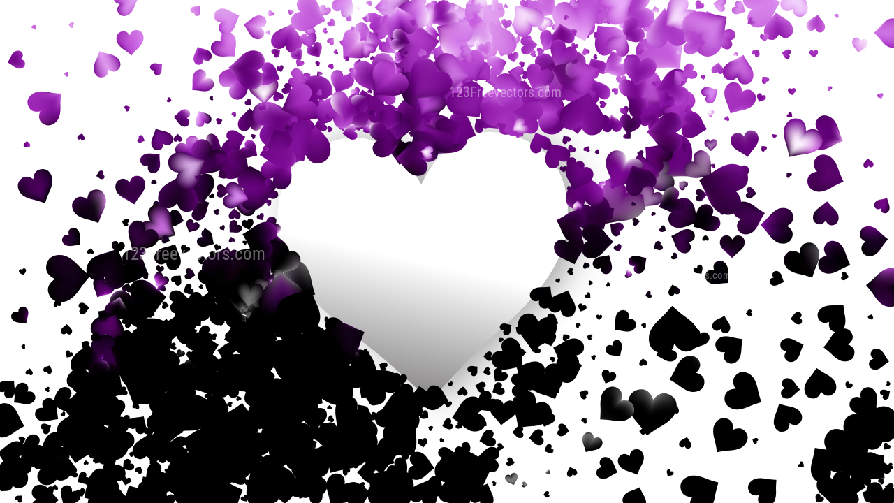 Purple and Black Heart Background