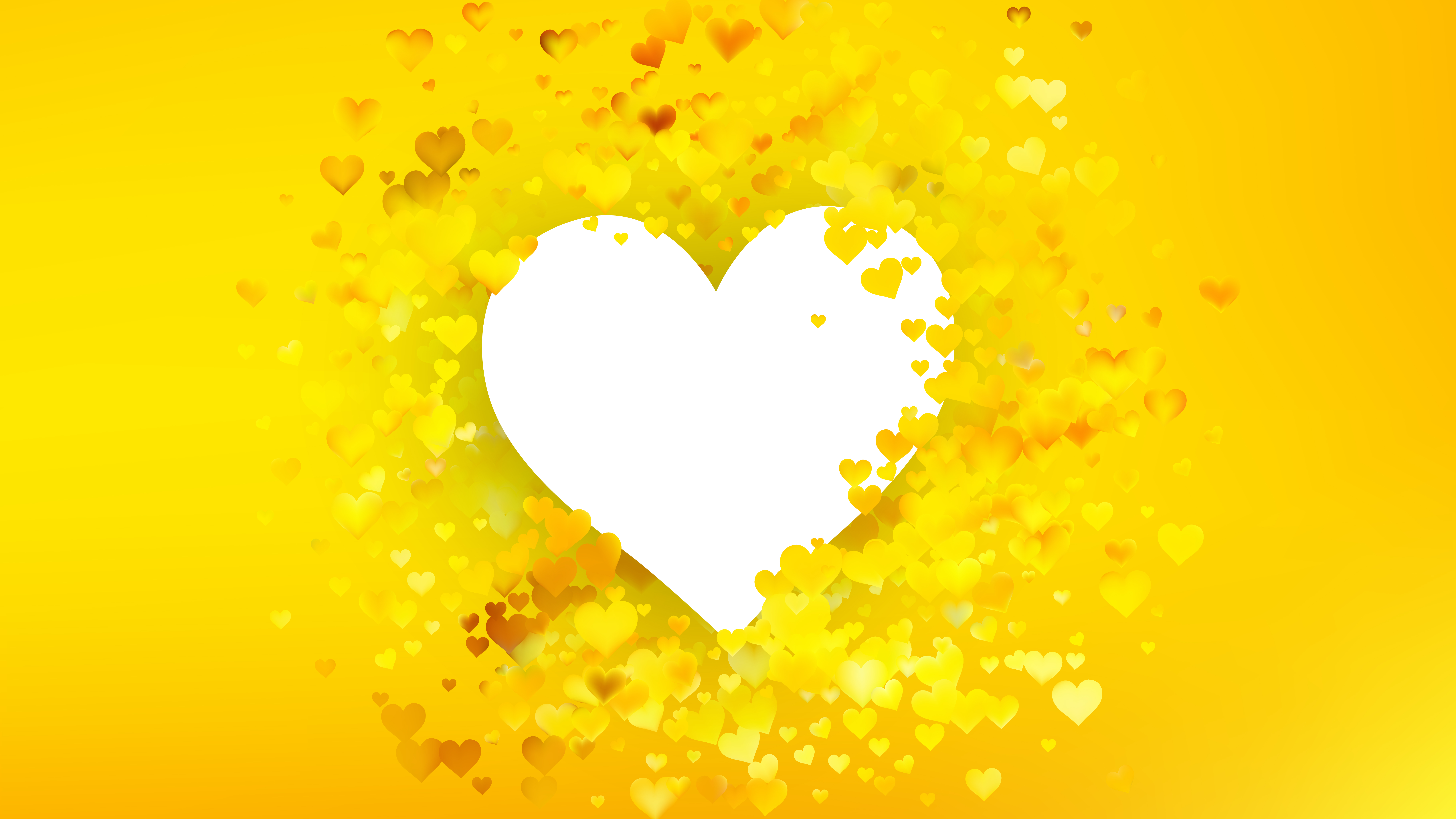 Free Yellow Heart Wallpaper Background Illustration