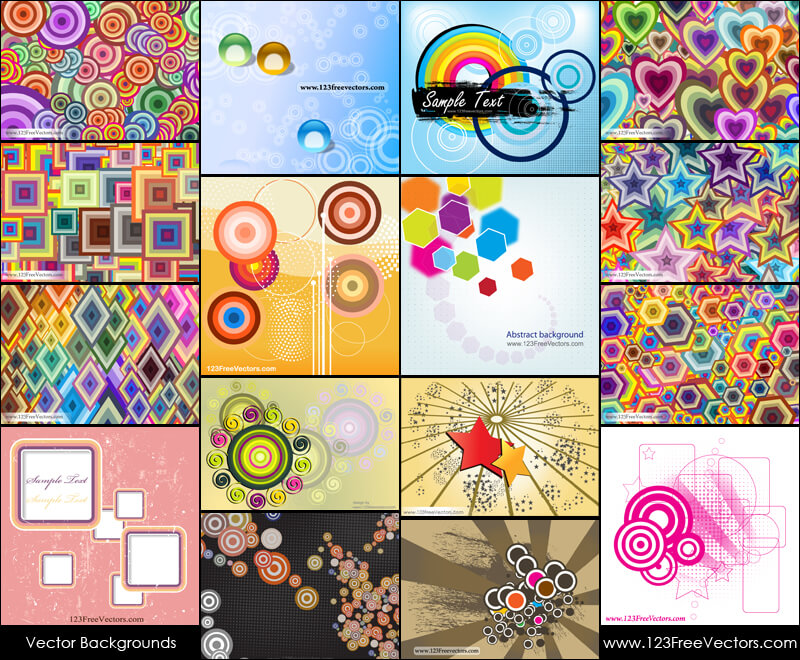 Free Colorful Shapes Background Vector Pack