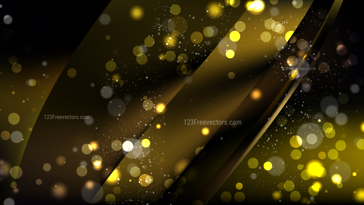 Abstract Black and Gold Bokeh Background Design