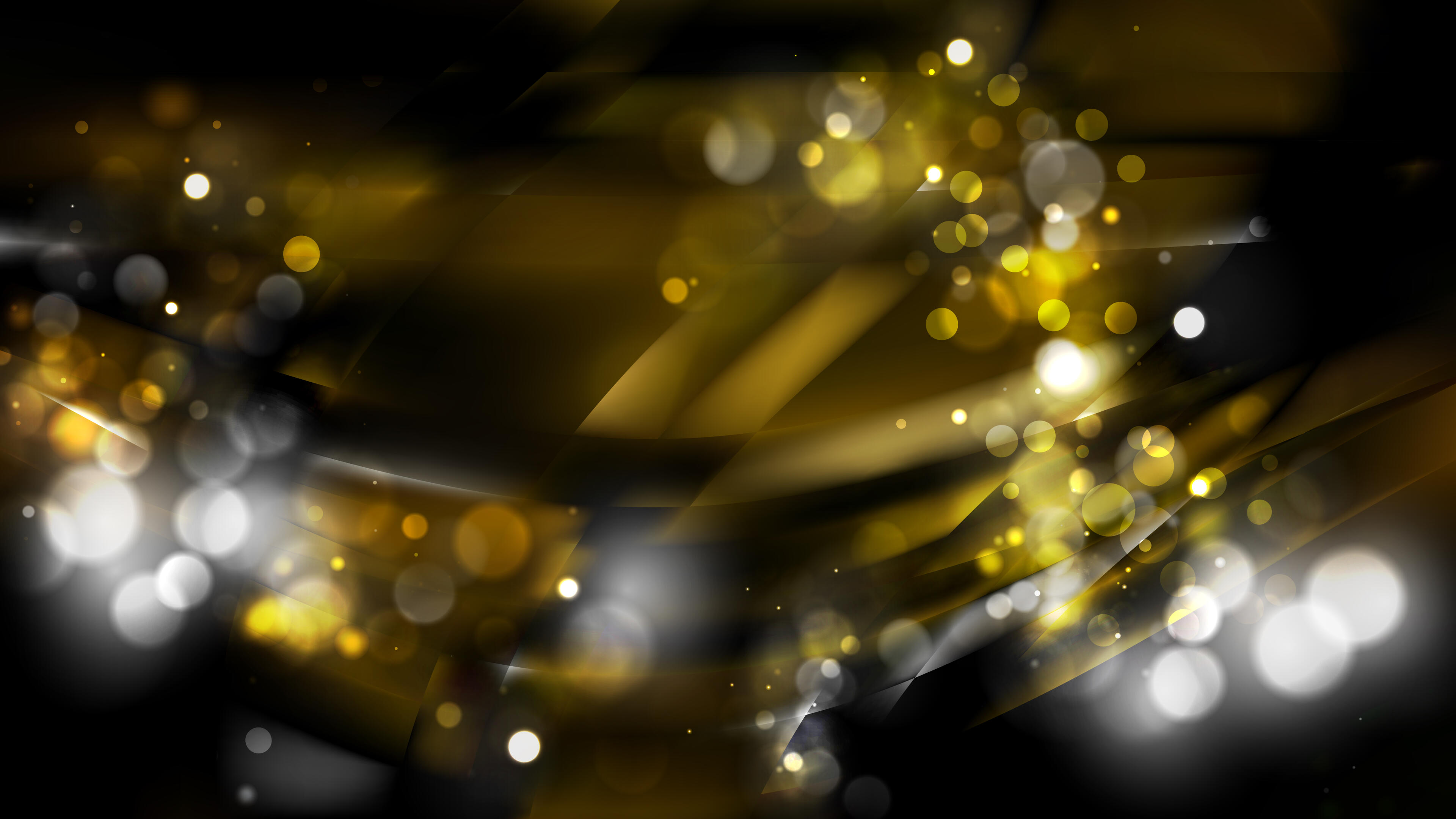 Abstract Black and Gold Blurry Lights Background