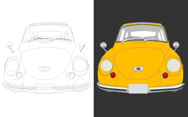 Free Classic Car vector Art in Yellow