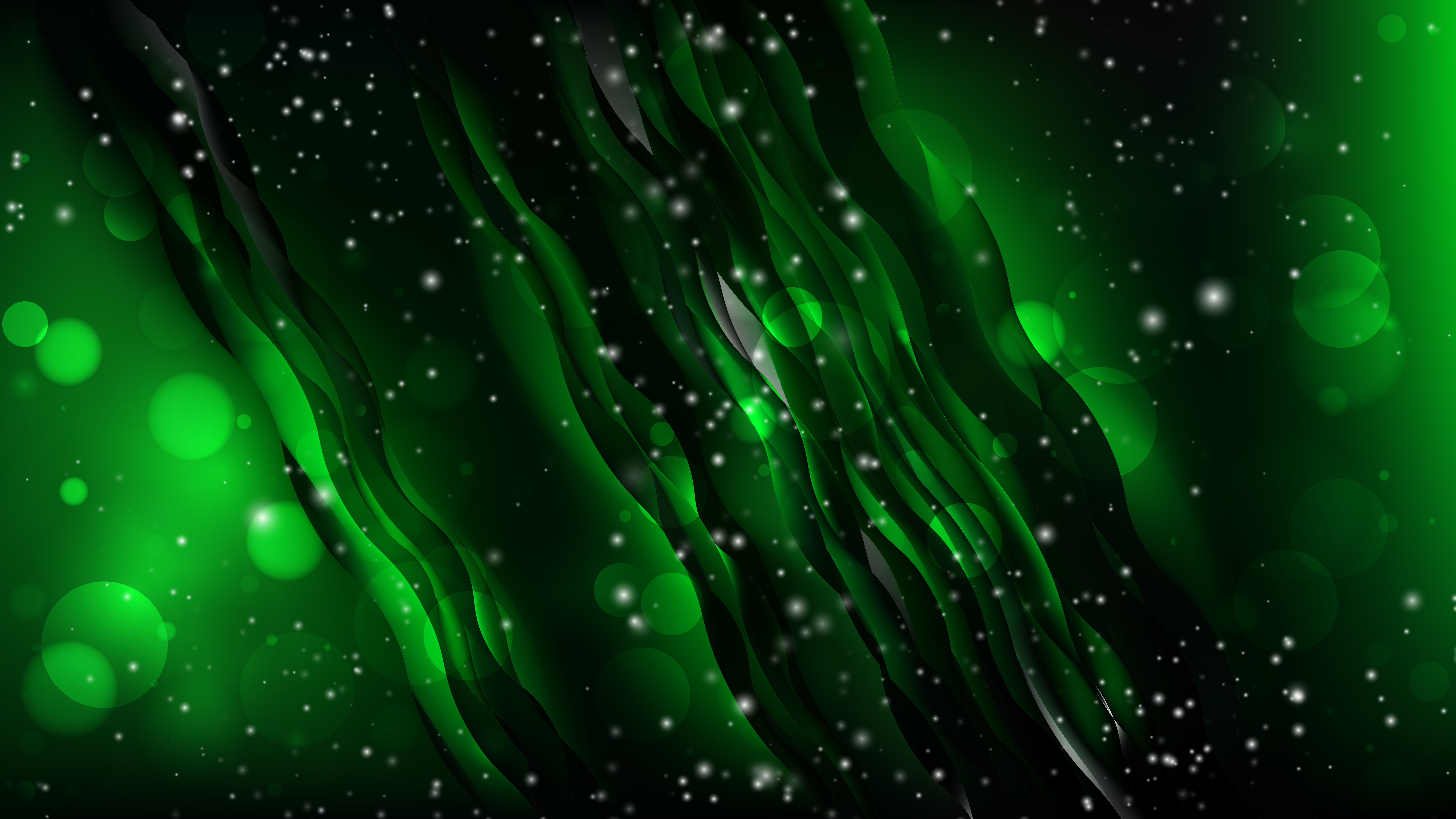 Free Abstract Cool Green Lights Background Vector