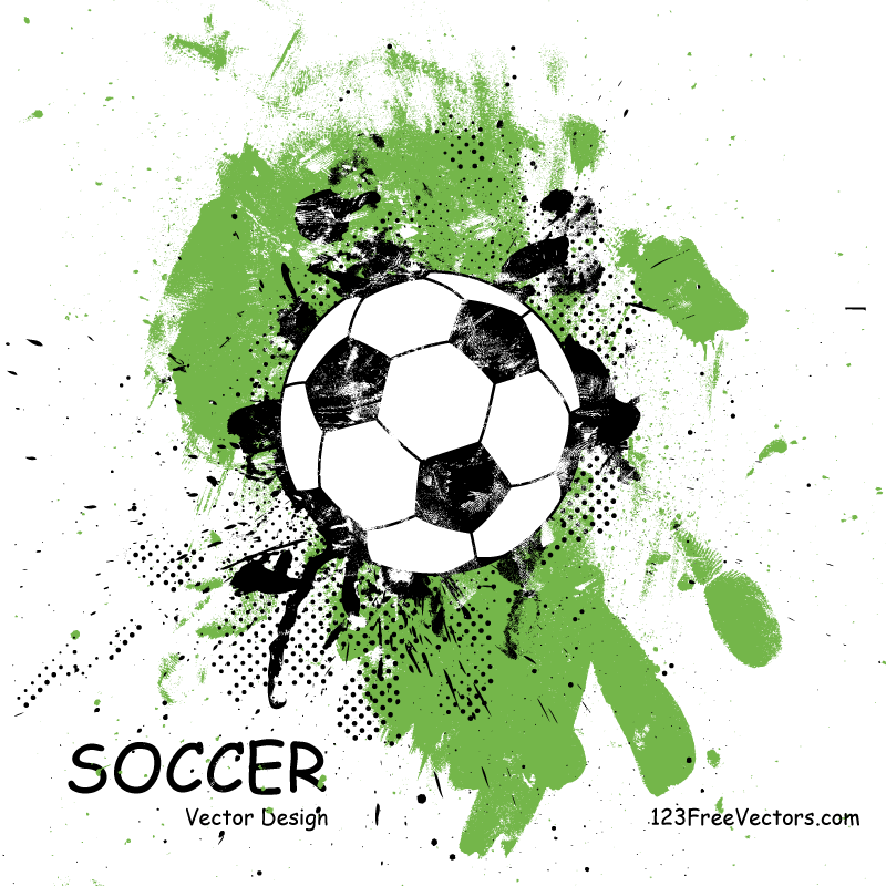 Grunge Soccer Ball Vector