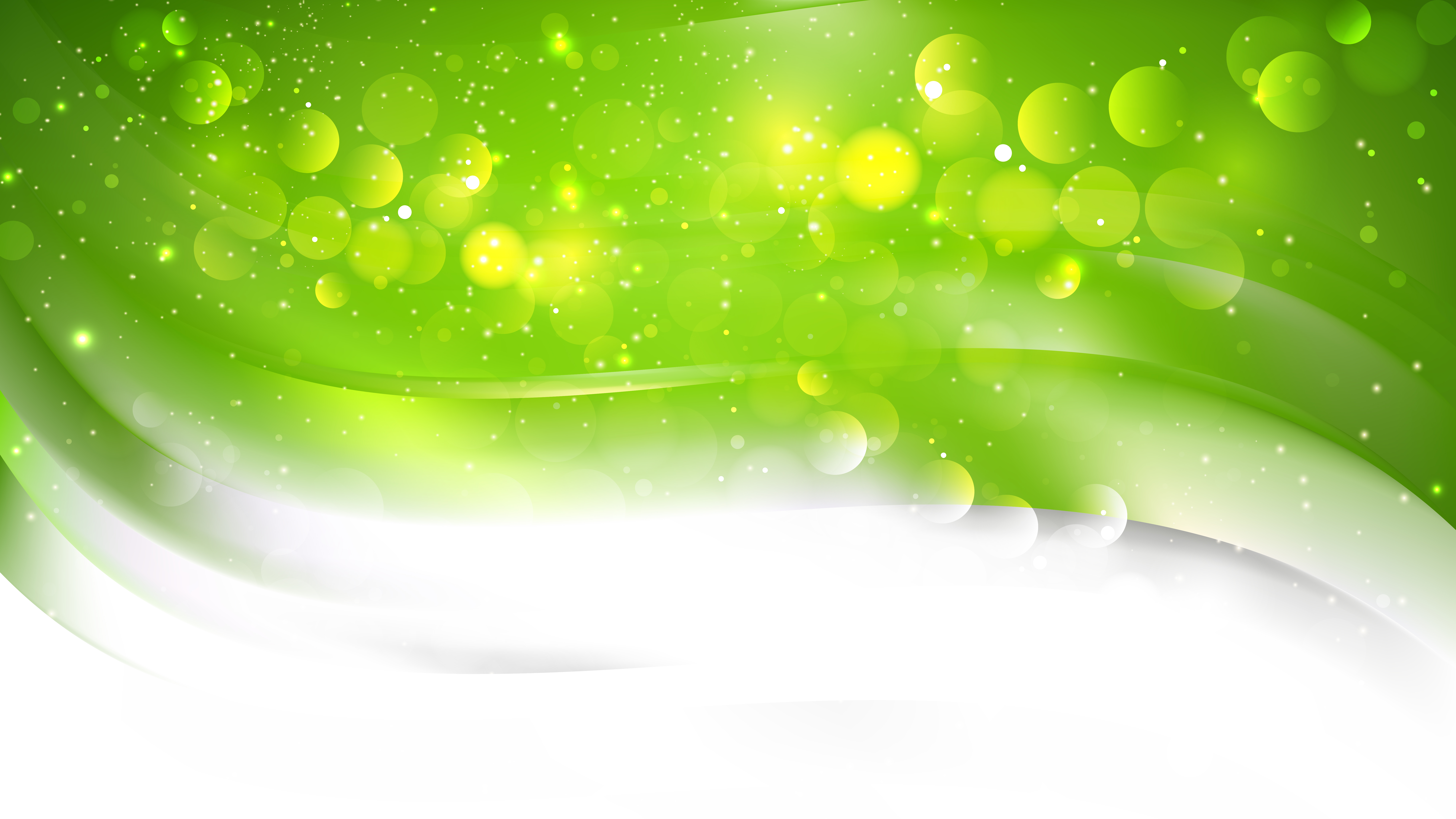 Free Abstract Green and White Bokeh Lights Background Design