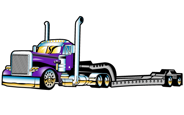 Flatbed Semi Truck Vector Free