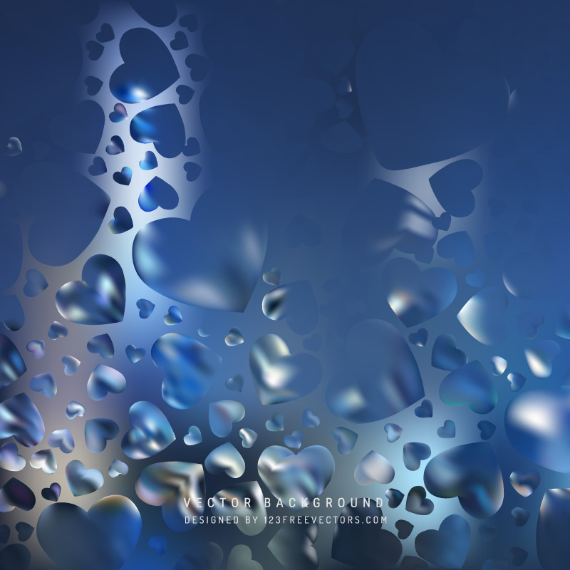 Dark Blue Loving Heart Valentine Background