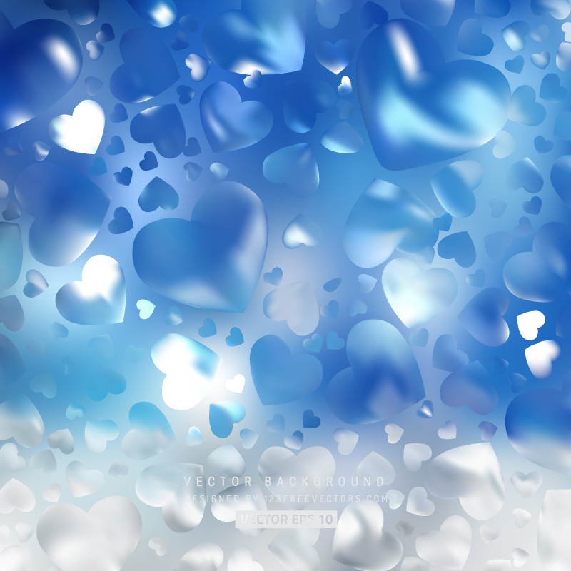 Abstract Blue Loving Heart Valentine Background