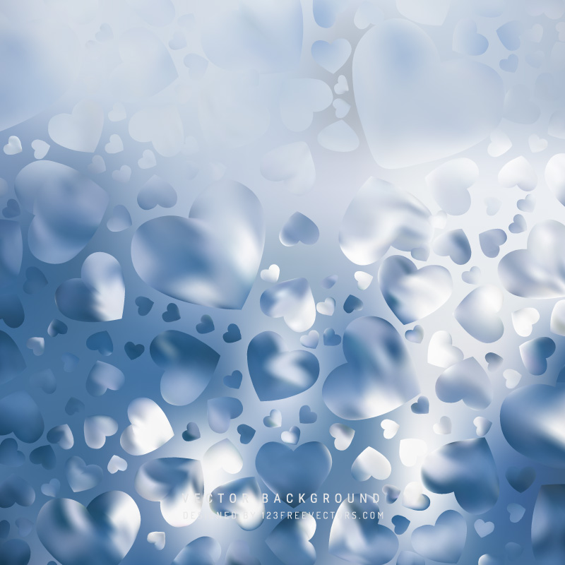 Abstract Blue Love Heart Background