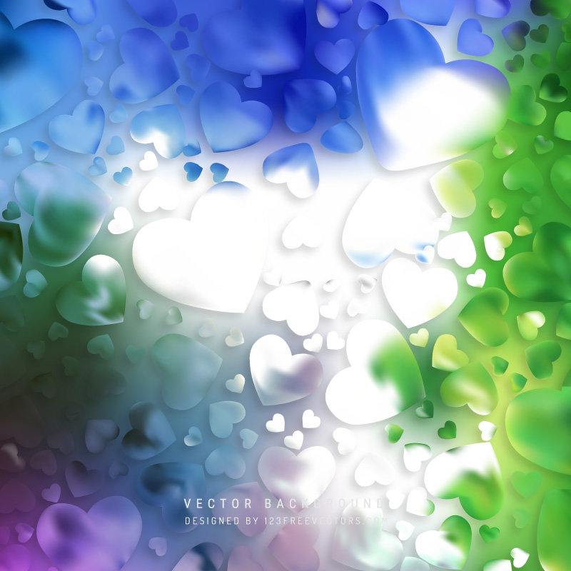 Romantic Colorful Hearts Background