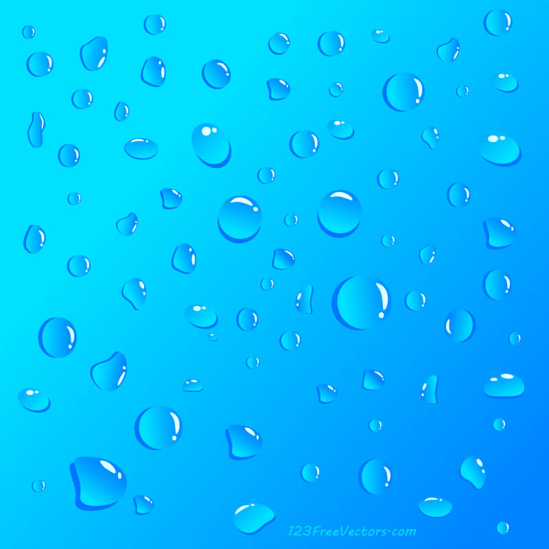 Water Drops on Blue Background Image
