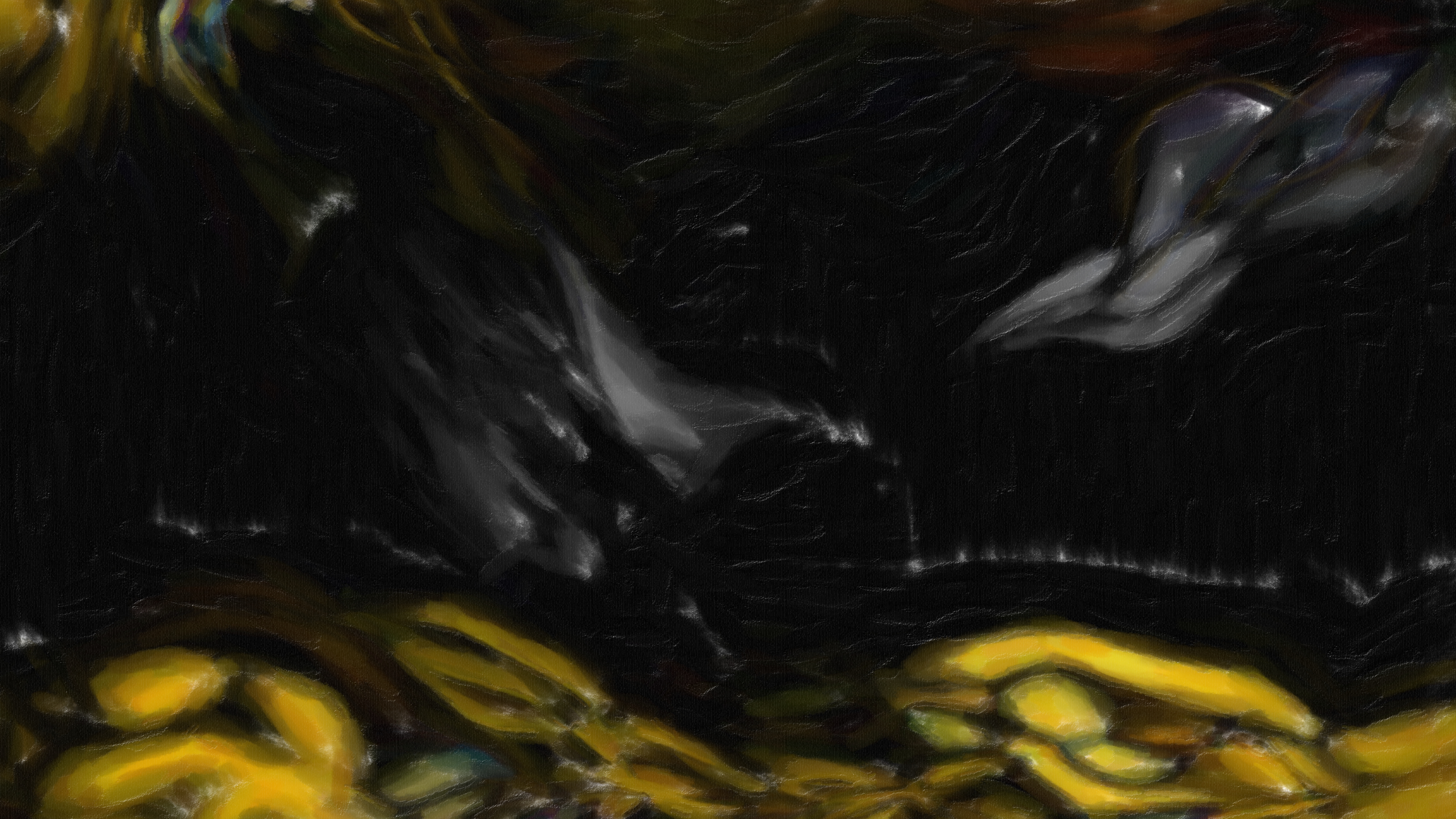 Abstract Black And Yellow Paint Texture Background