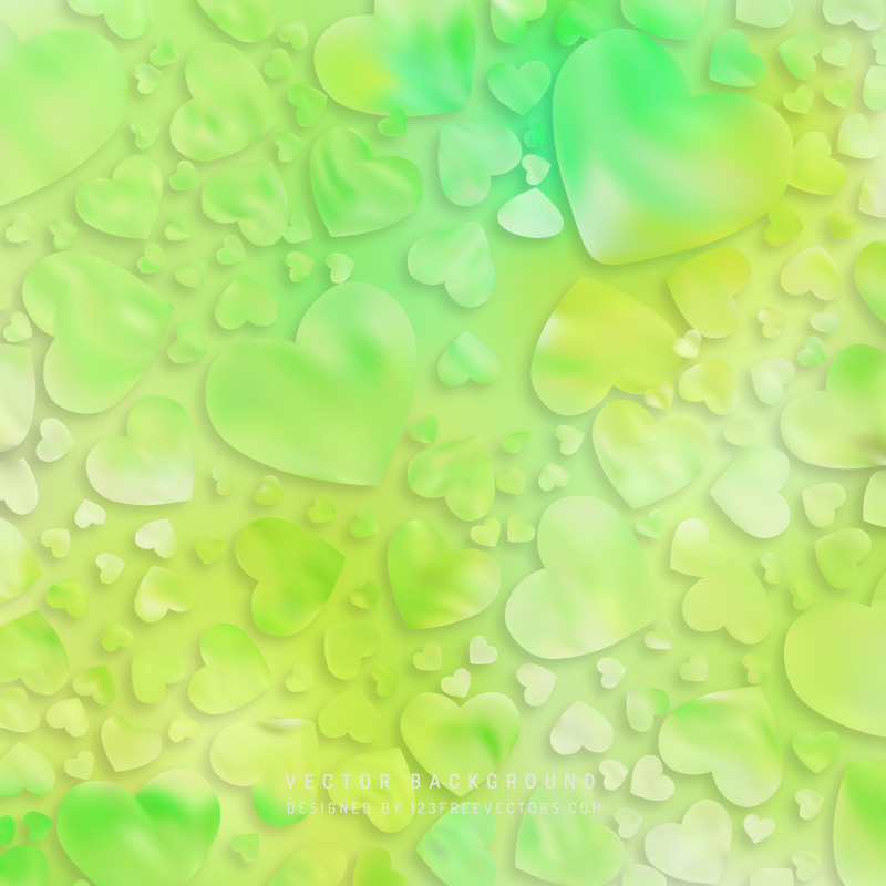 Valentines Day Yellow Green Heart Background