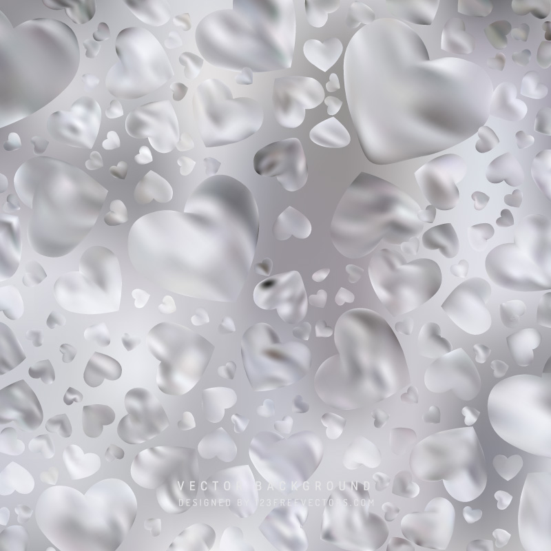 Abstract Valentines Day Light Gray Heart Background