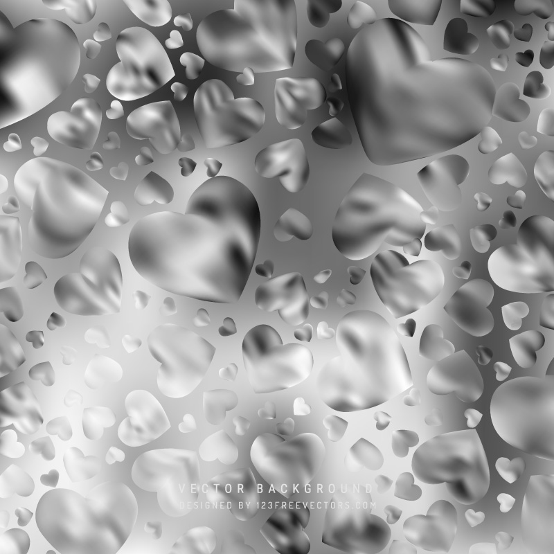 Abstract Valentines Day Gray Heart Background