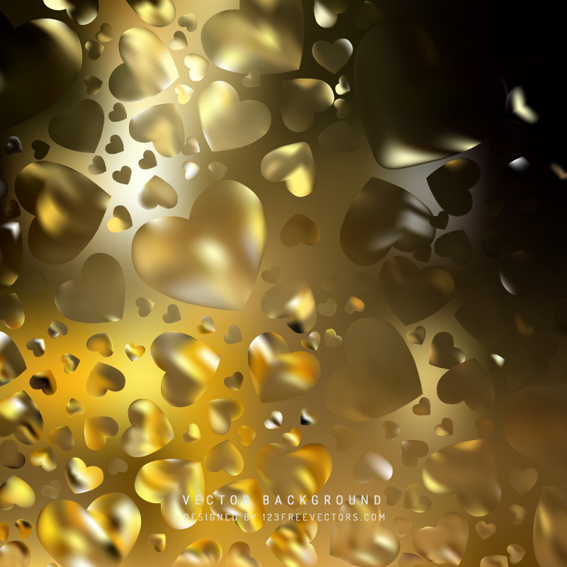 Abstract Romantic Black Orange Hearts Background