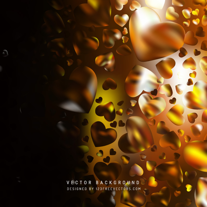 Black Orange Heart Background