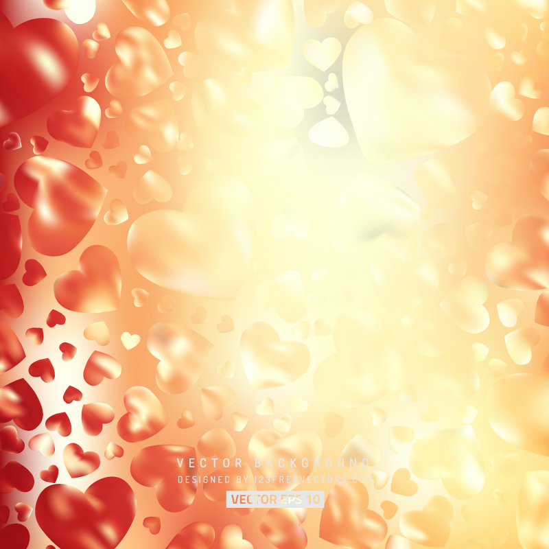 Abstract Yellow Orange Heart Background