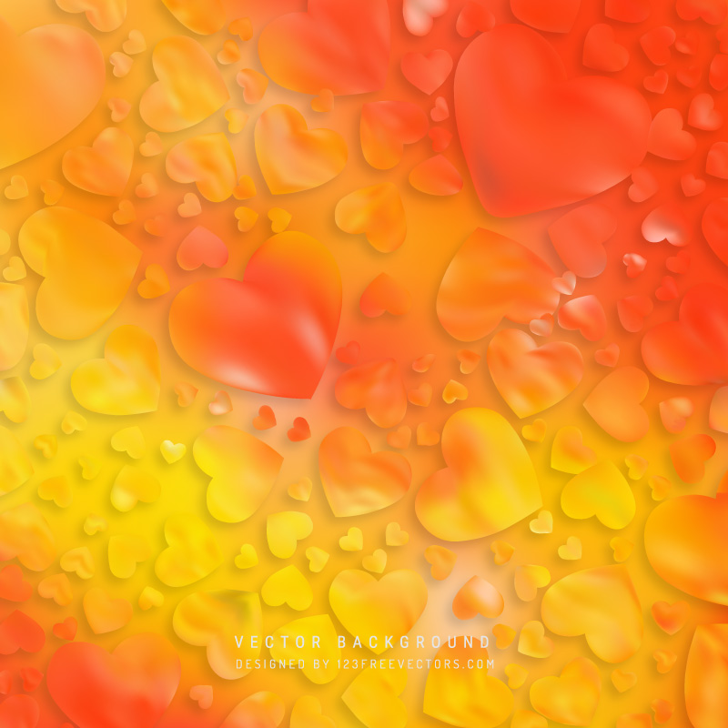 Yellow Orange Heart Background