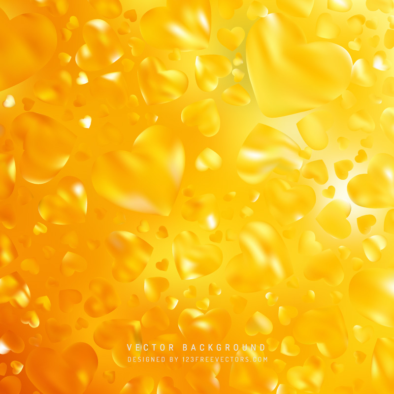 Romantic Orange Hearts Background