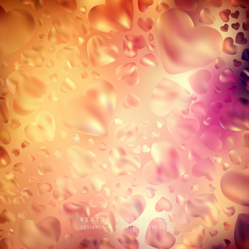 Orange Heart Background