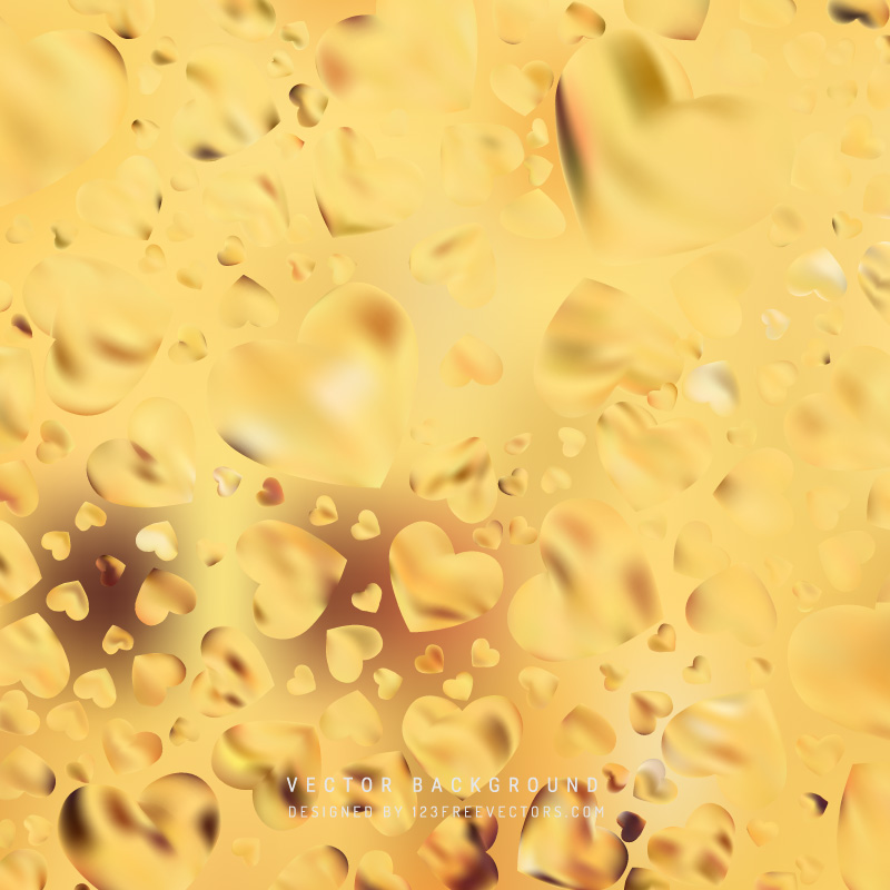 Orange Love Heart Background